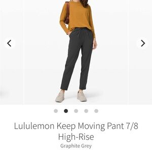 Lululemon Keep Rising Black Drawstring Cropped‎ Yoga Athletic Performance SZ 8